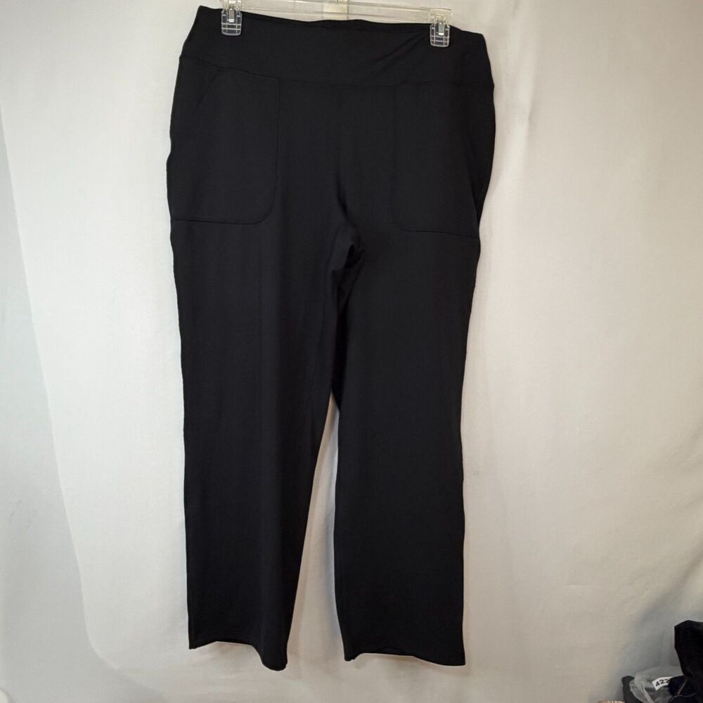 Size L/P 14-16 Lands' End Pull On Pants Black Petite Patch Pockets NWT